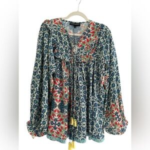 NWT Hemant and Nandita Floral Blouse size M